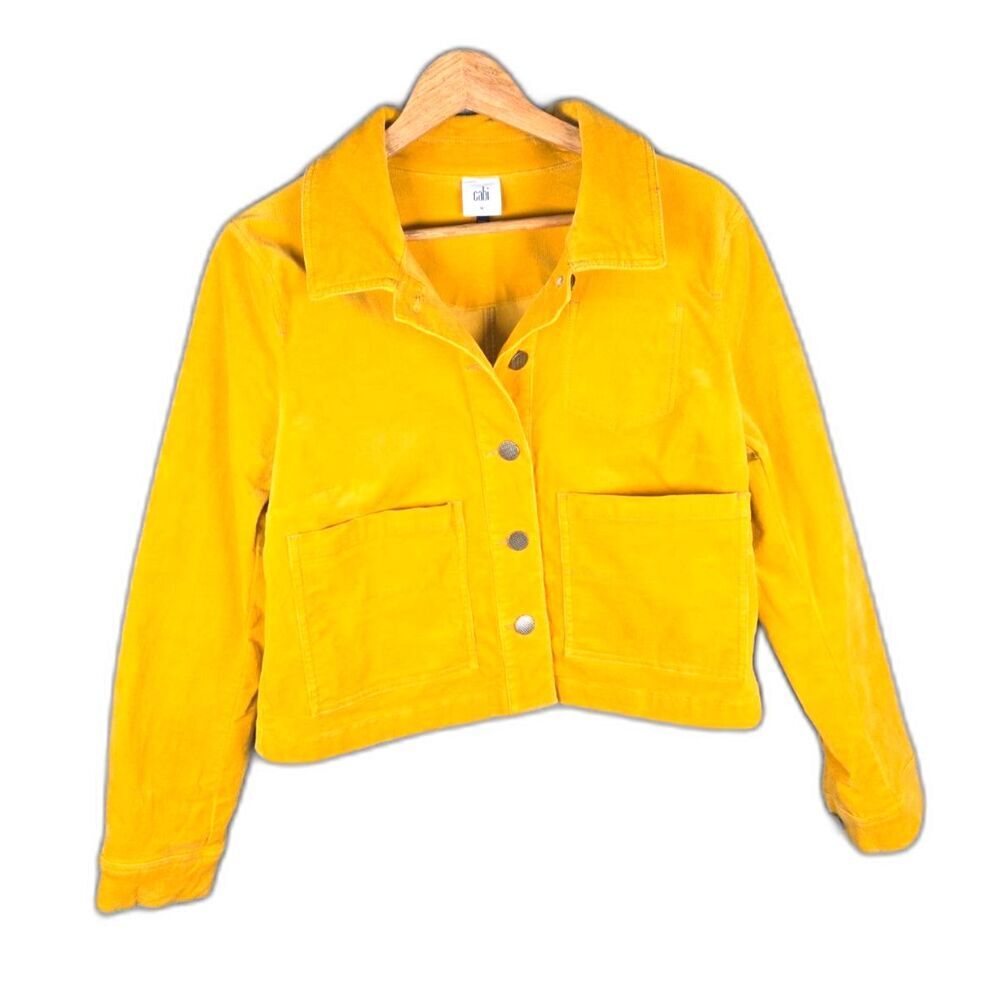 Cabi Citizen Jacket Gold Fine Corduroy Cropped Boxy Medium Style 3909